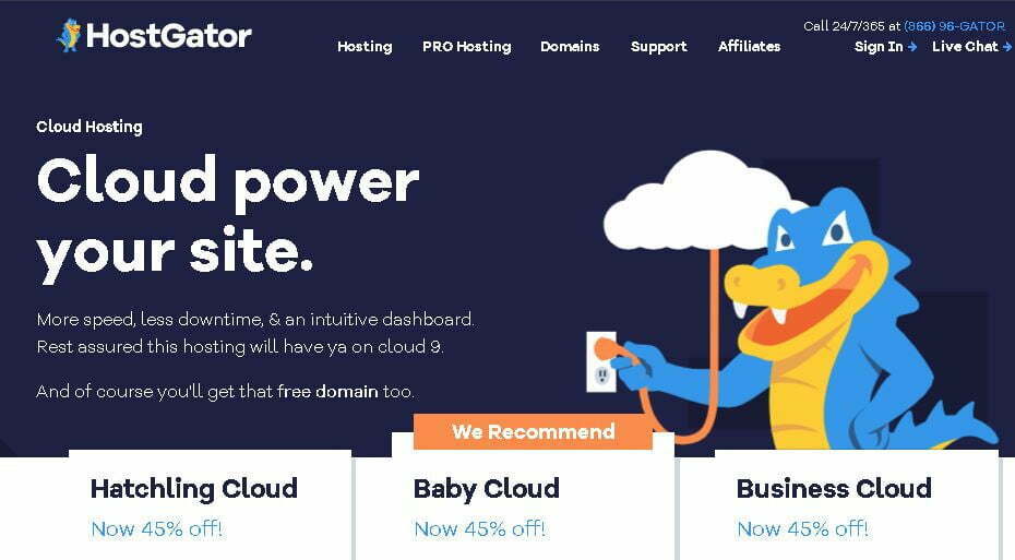 Hostgator cloud hosting