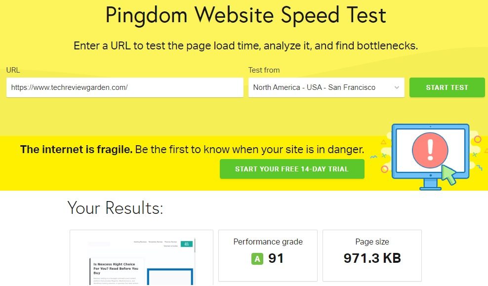 Pingdom-Website-Speed-Test