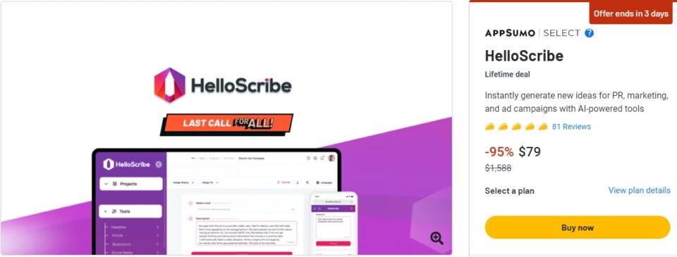 HelloScribe The AI Powered Creative Assistant for Marketing and Content Creation | TechReviewGarden