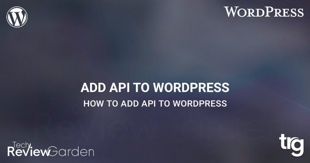 How To Add API To WordPress | TechReviewGarden
